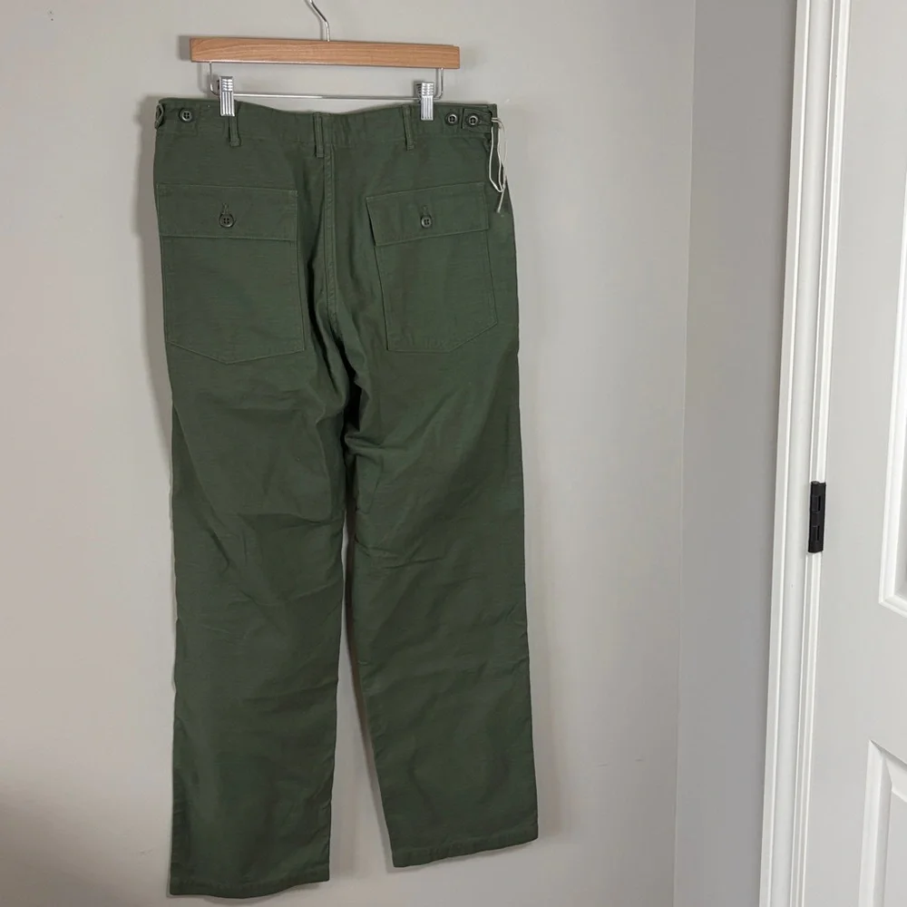 ORSLOW Regular Fit Fatigue Pants Army Green Mens Military Pockets Sz US XL - Picture 9 of 14